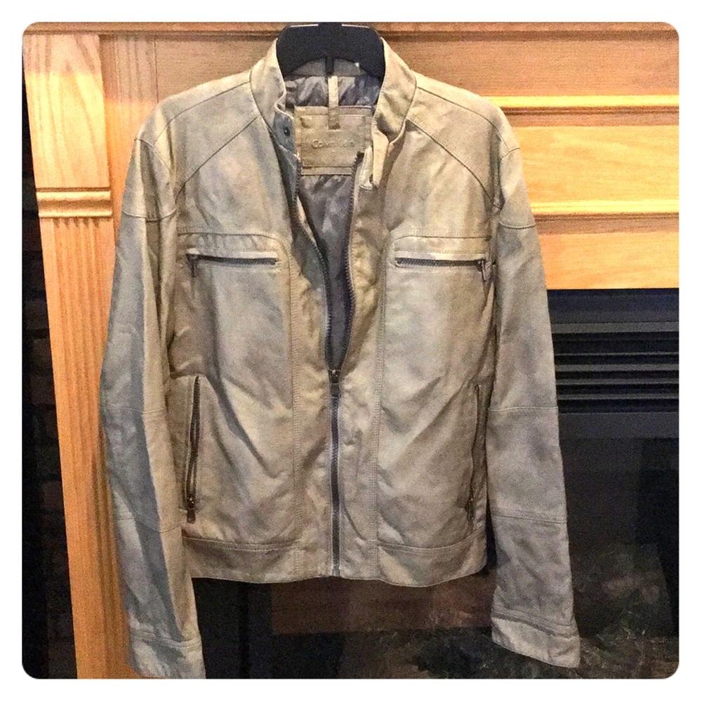 NEW - Calvin Klein Faux Leather Men’s Moto Jacket